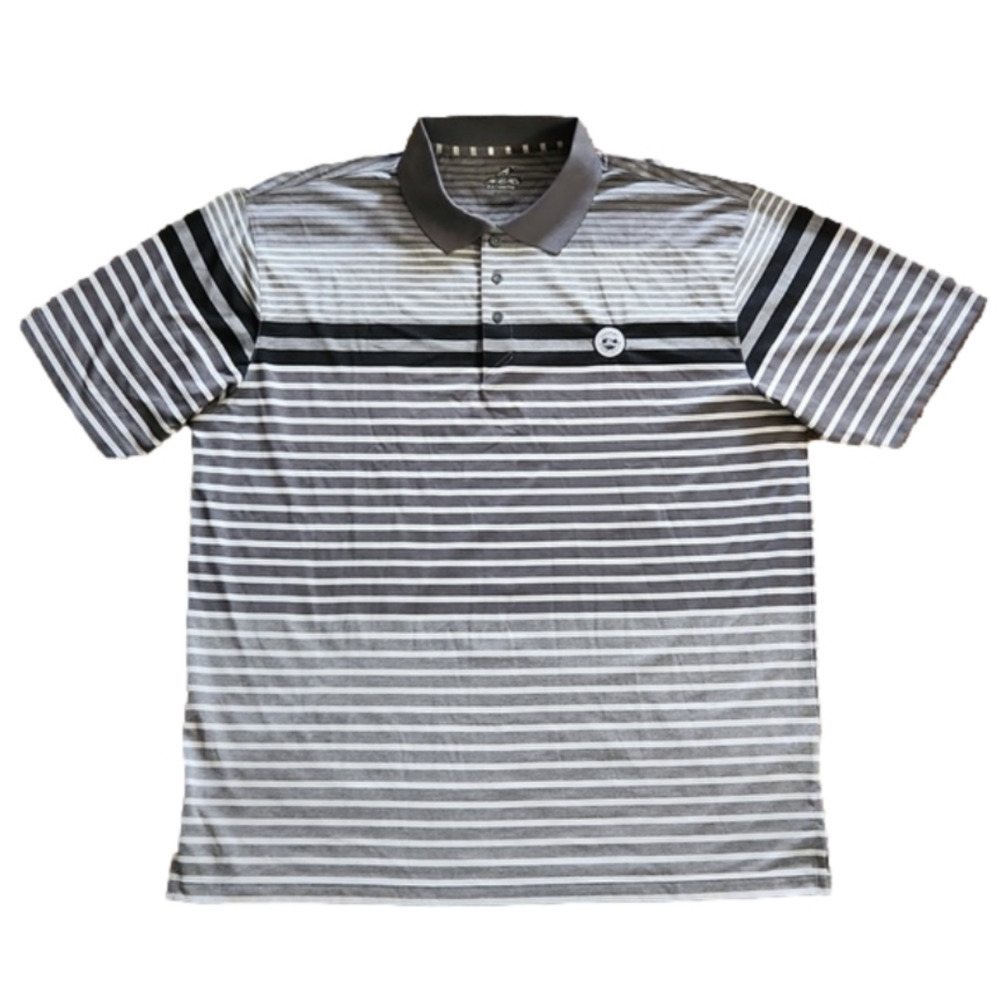 Ahead Extreme Gray & Black Striped Golf Polo Shirt